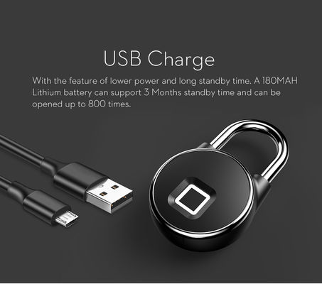 Garage de sécurité en alliage de zinc Smart Lock avec interface USB et reconnaissance d'empreintes digitales