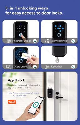 Boîte de verrouillage à clé WiFi montée sur le mur à l'extérieur IP65 imperméable à l'eau pour la connectivité de porte en bois et d'application
