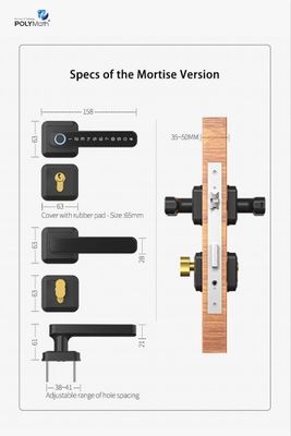 Manche de verrouillage d'entrée Bluetooth connecté WiFi pour verrouillage de porte de style moderne de simplicité