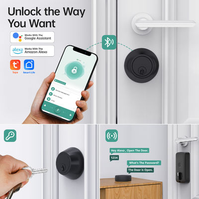Fonctionnement facile Bluetooth clavier Smart Lock pour le verrouillage à distance de la porte en bois en aluminium