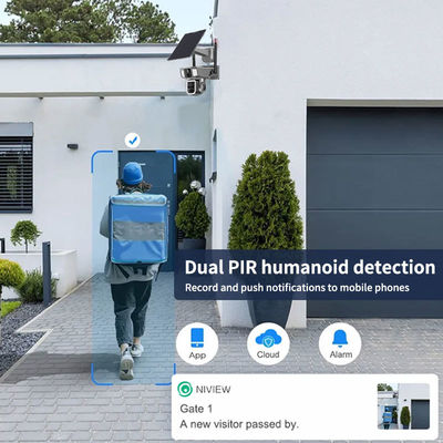 Caméra de sécurité Wifi solaire sans fil 4MP avec conception imperméable à l'eau et codage vidéo H.265