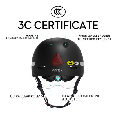 Casque de cyclisme intelligent avec caméra d'enregistrement de 8 heures et revêtement intérieur ABS Shell EPS