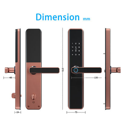 Fermeture de porte à empreinte digitale contrôlée par APP pour portes en aluminium bois acier Tuya Smart TT Lock