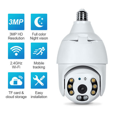 360 degrés HD Surveillance PTZ Sécurité Wifi Caméra réseau Cctv pour ampoule intelligente