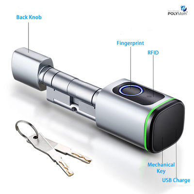 Porte en acier numérique Tuya App Cards Mot de passe Smart Cylinder Lock avec stockage de carte mémoire