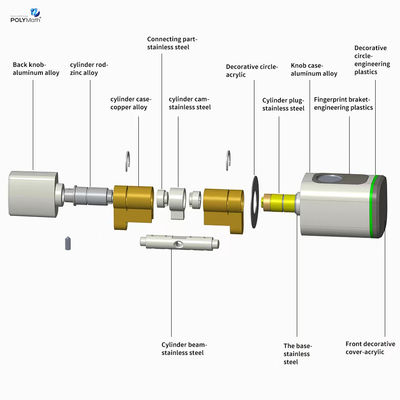 Porte en acier numérique Tuya App Cards Mot de passe Smart Cylinder Lock avec stockage de carte mémoire