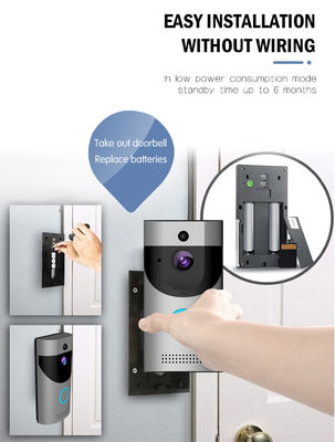 Résolution 1080P Réseau Wifi Interphone de caméra sans fil Smart Tuya sonnette pour verre en bois
