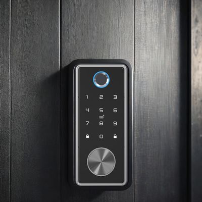 Fermeture intelligente à porte en bois avec code Tuya et technologie de reconnaissance d'empreintes digitales