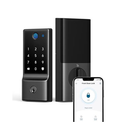 Vente sans clé Fermeture de porte en verre incendiaire avec reconnaissance Wifi et déverrouillage d'empreintes digitales