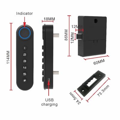 Fermeture de tiroir de bureau clavier numérique Smart Cabinet Lock avec réseau Bluetooth d'empreintes digitales