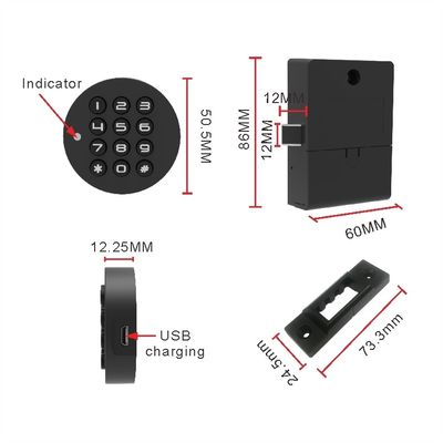 Fermeture de porte d'empreinte digitale avec 2 modes de fonctionnement et logo personnalisé