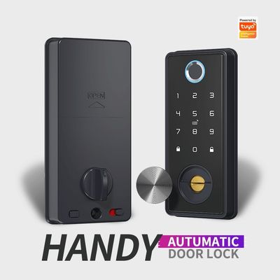 Porte en aluminium T1 Mute TUYA Smart Lock Zinc alliage Noir Argent CN FUJ Wifi Dent bleue