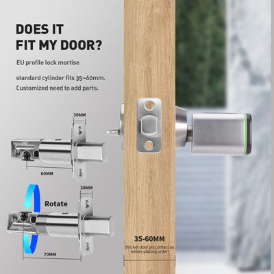 Code de passe argent noir TUYA APP Fermeture de porte avec verrouillage Wifi Lecteur de réseau Dimensions 42*42mm