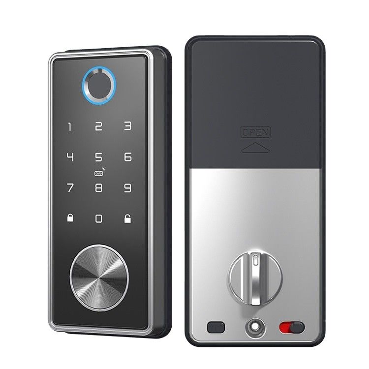 Fermeture de porte d'empreintes digitales en alliage de zinc argenté pour le bureau à domicile WiFi Tuya Network Compatible