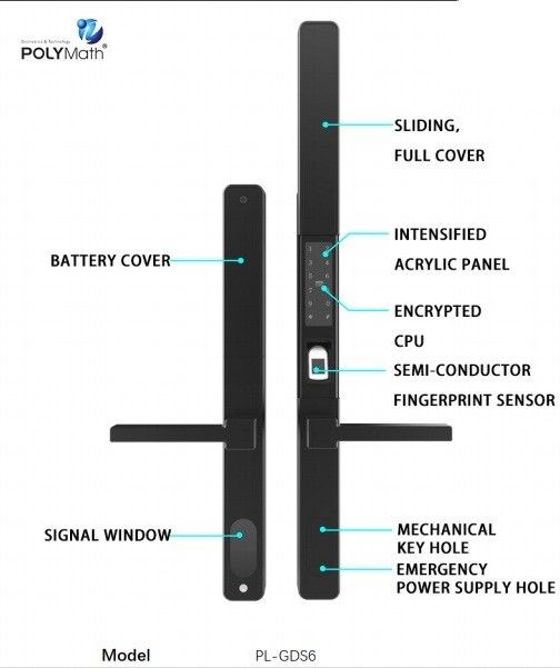 Fermeture de porte intelligente en aluminium avec télécommande et capteur programmable imperméable