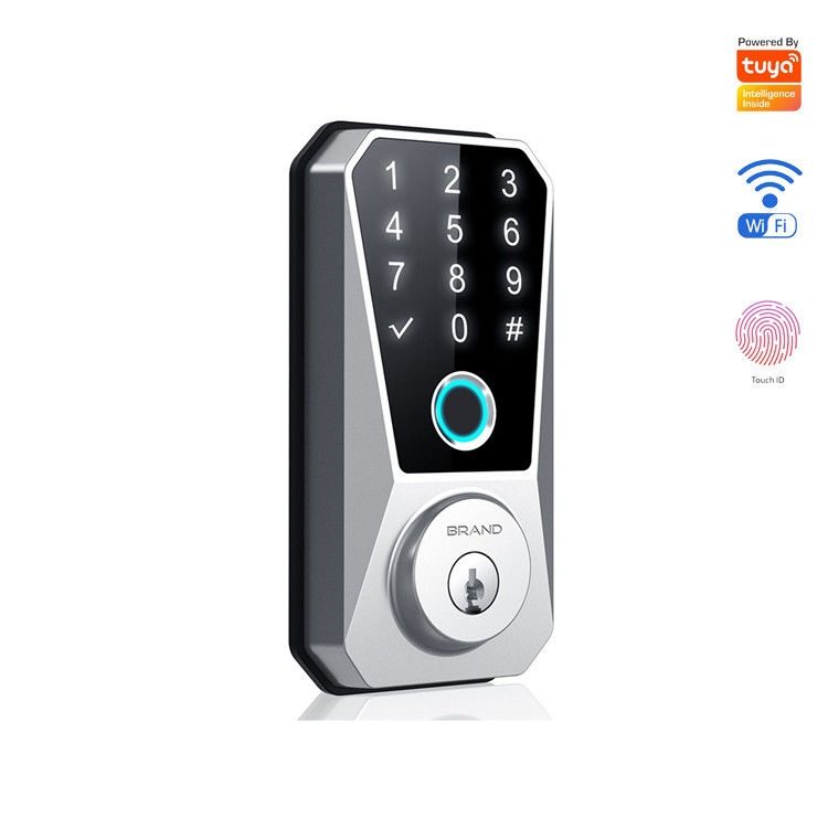 Porte en acier inoxydable Smart Deadbolt verrouillage Wifi numérique avant sans clé pour la maison App Tuya